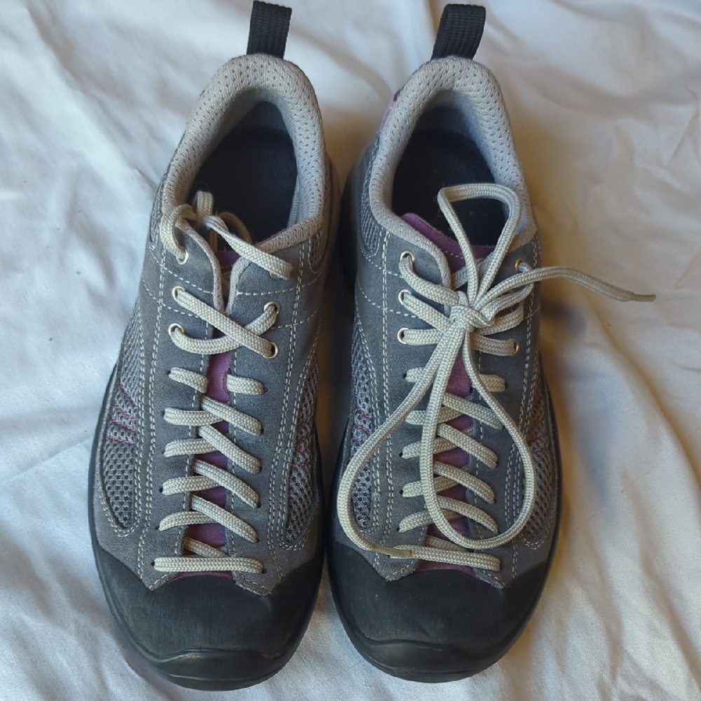 Gray and Purple Asolo Shoes